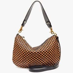 NWT Clare V. Leather Moyen Crossbody Bag Black Brown